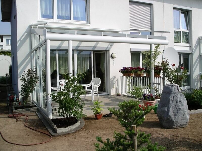 Terrassendach seitlich geschlossen beweglichen Schiebeelementen in 71034 Boeblingen-Diezenhalde Überdachung mit Schiebeelementen in 71034 Böblingen Diezenhalde